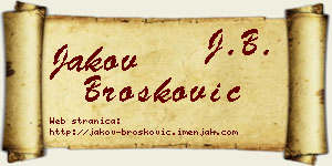 Jakov Brošković vizit kartica